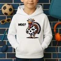 Turkey Moo Cow Funny Thanksgiving Kids Hoodie thumb 2