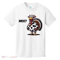 Turkey Moo Cow Funny Thanksgiving Kids T-Shirt thumb 0