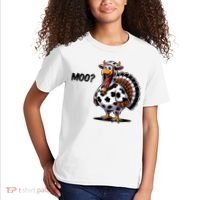 Turkey Moo Cow Funny Thanksgiving Kids T-Shirt thumb 2