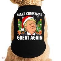 Trump Make Christmas Great Again Ugly Christmas Sweaters Doggie Tank thumb 0