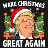 Trump Make Christmas Great Again Ugly Christmas Sweaters USA-Made Doggie Bandana thumb 2
