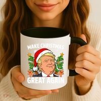Trump Make Christmas Great Again Ugly Christmas Sweaters Coffee Mug thumb 3