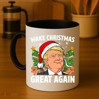 Trump Make Christmas Great Again Ugly Christmas Sweaters Coffee Mug thumb 4