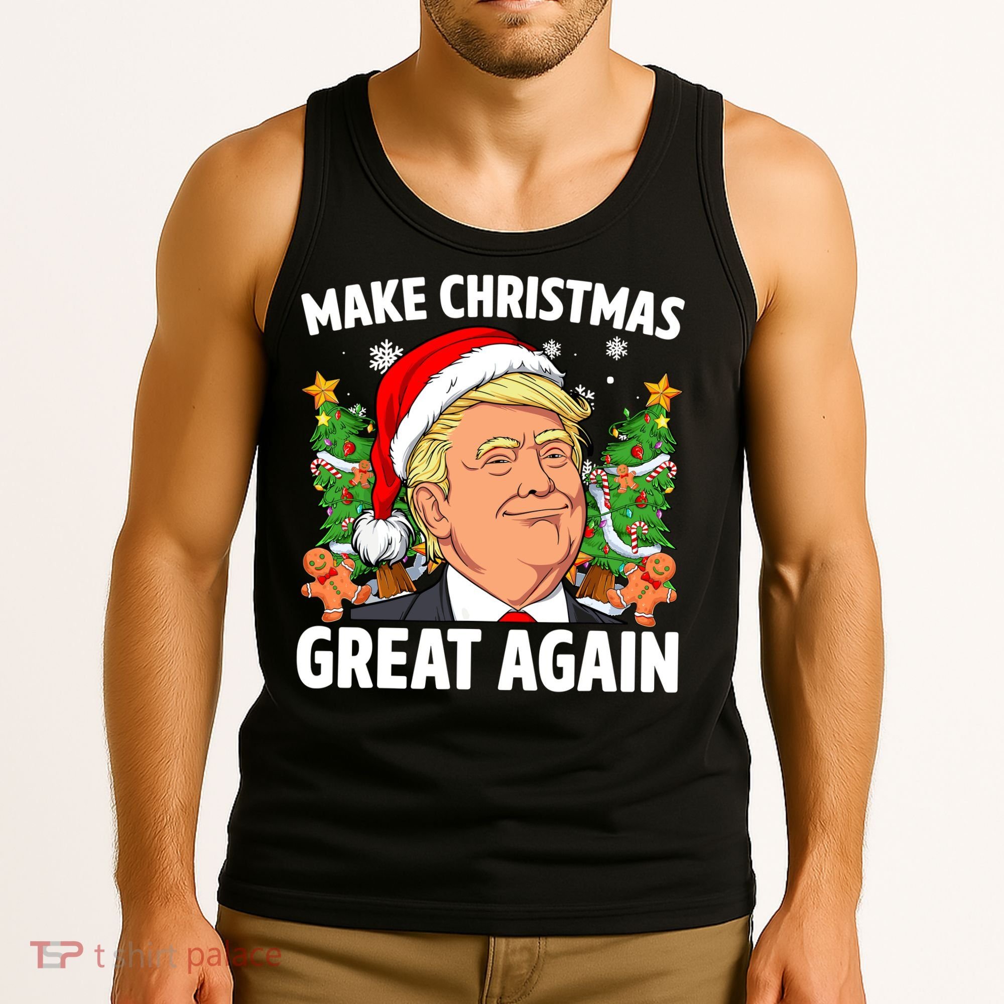Trump Make Christmas Great Again Ugly Christmas Sweaters Tank Top