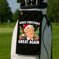 Trump Make Christmas Great Again Ugly Christmas Sweaters Golf Towel thumb 2