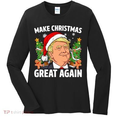 Trump Make Christmas Great Again Ugly Christmas Sweaters Women's Long Sleeve Shirt