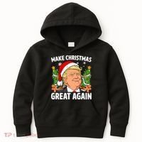 Trump Make Christmas Great Again Ugly Christmas Sweaters Kids Hoodie thumb 0