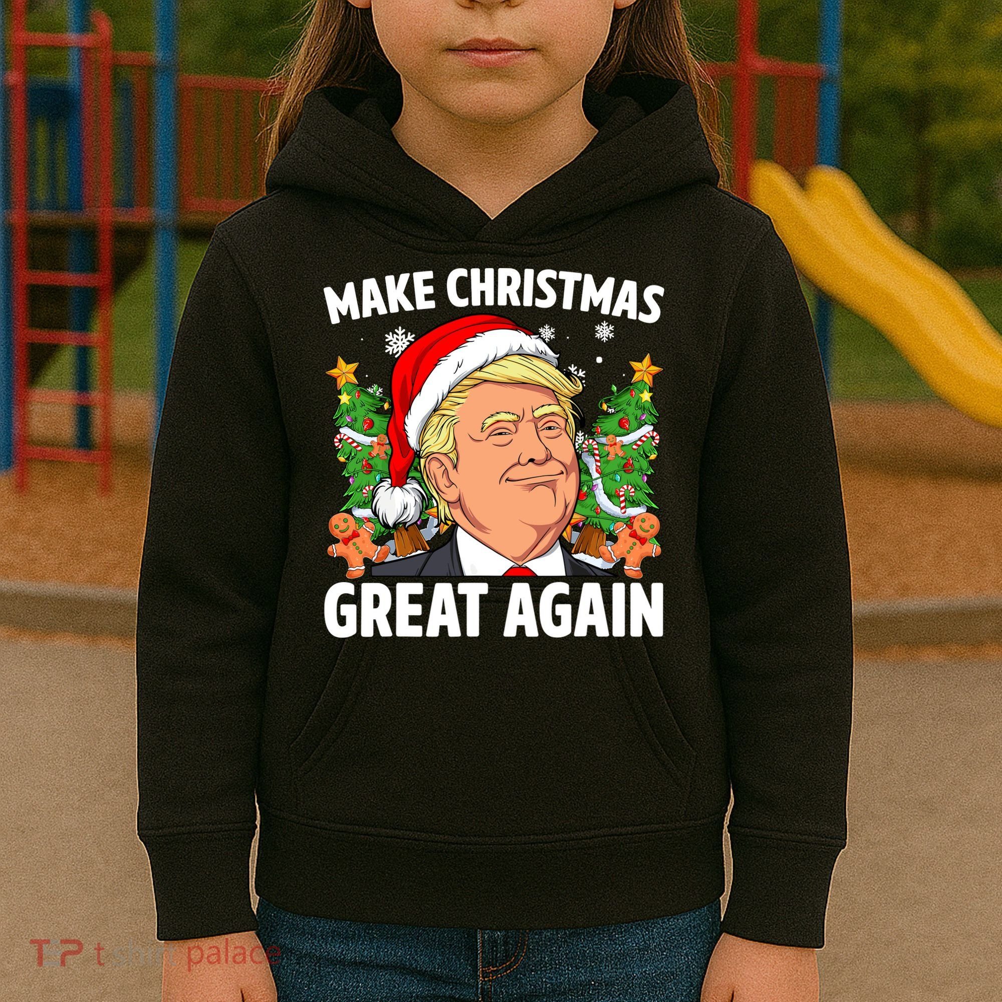 Trump Make Christmas Great Again Ugly Christmas Sweaters Kids Hoodie