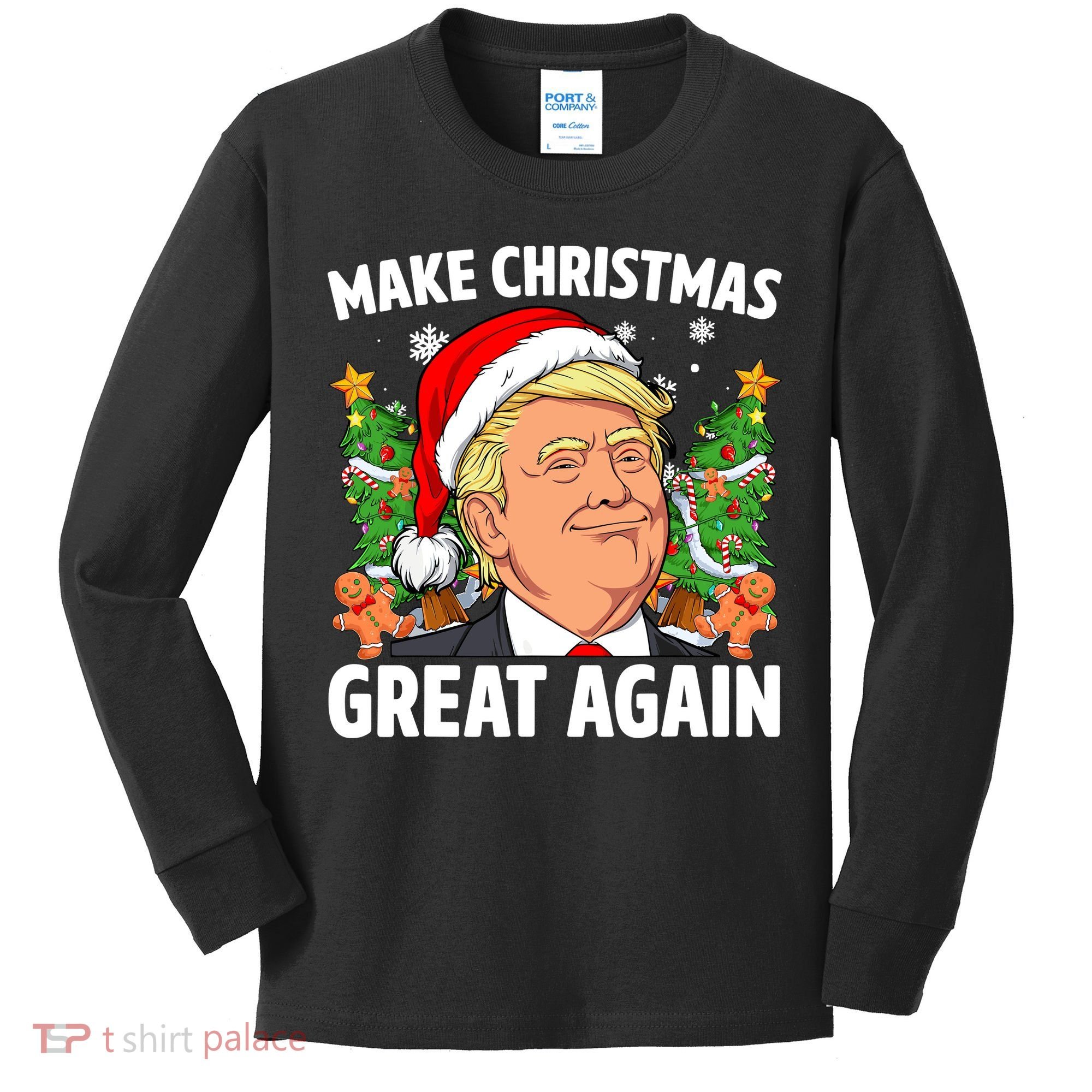 Trump Make Christmas Great Again Ugly Christmas Sweaters Kids Long Sleeve Shirt