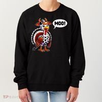 Turkey Moo Cow Funny Thanksgiving Women's Sweatshirt thumb 0