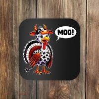 Turkey Moo Cow Funny Thanksgiving Coaster thumb 0