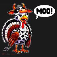 Turkey Moo Cow Funny Thanksgiving Coaster thumb 2