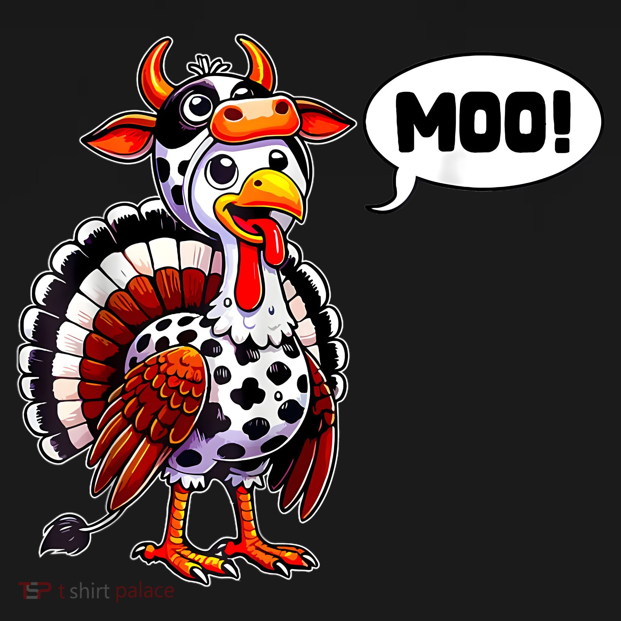 Turkey Moo Cow Funny Thanksgiving Coaster