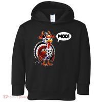 Turkey Moo Cow Funny Thanksgiving Toddler Hoodie thumb 0