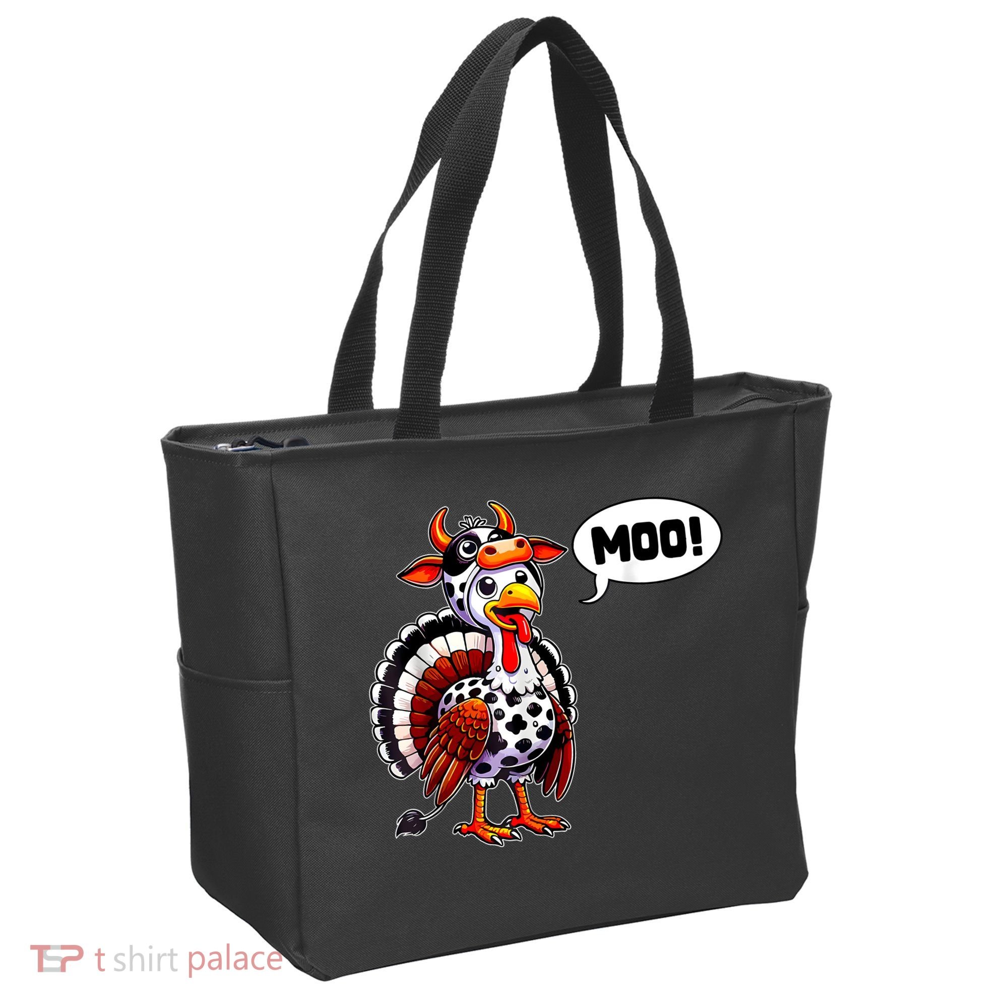 Turkey Moo Cow Funny Thanksgiving Tote Bag