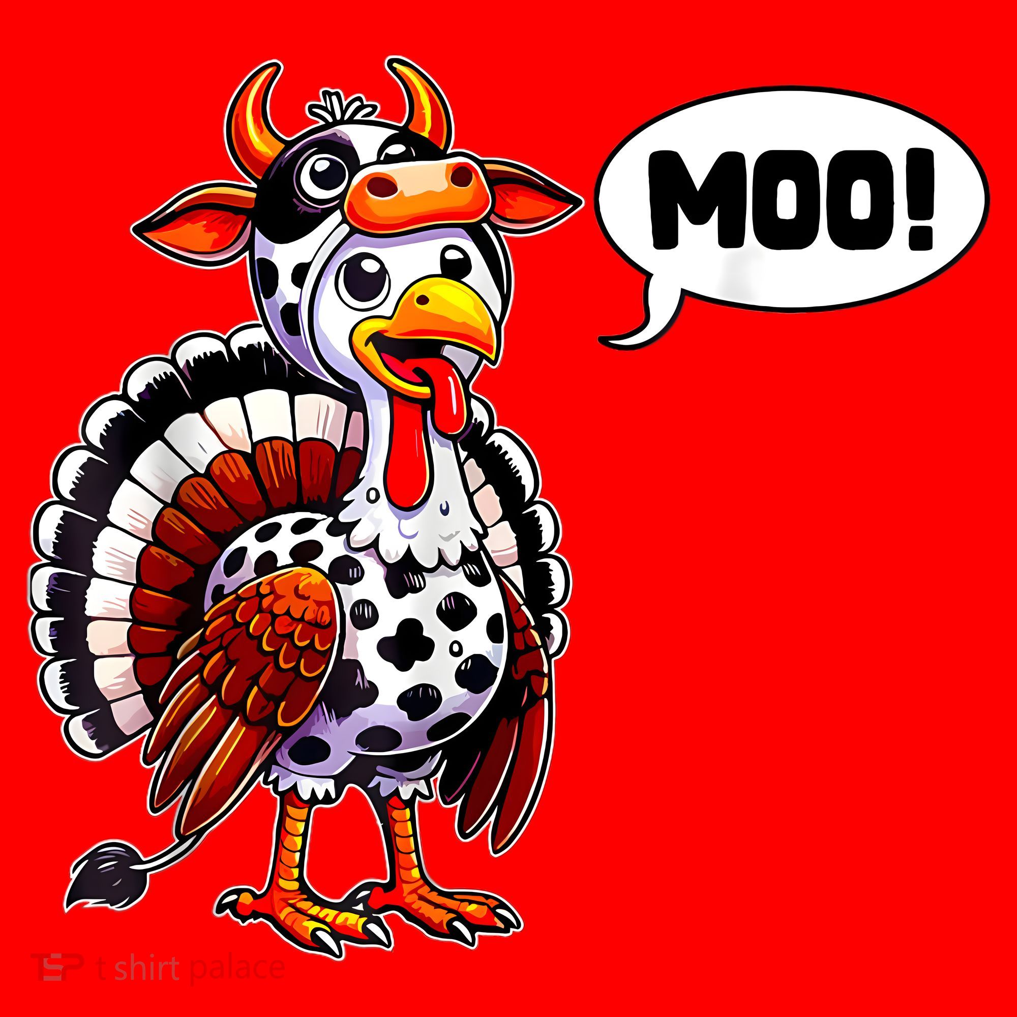 Turkey Moo Cow Funny Thanksgiving Santa Hat