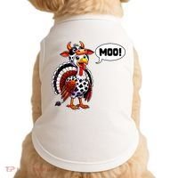 Turkey Moo Cow Funny Thanksgiving Doggie Tank thumb 0