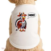 Turkey Moo Cow Funny Thanksgiving Doggie Tank thumb 0