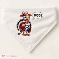 Turkey Moo Cow Funny Thanksgiving USA-Made Doggie Bandana thumb 0