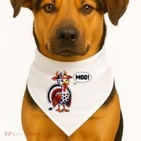 Turkey Moo Cow Funny Thanksgiving USA-Made Doggie Bandana thumb 1