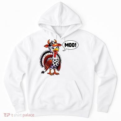 Turkey Moo Cow Funny Thanksgiving Hoodie