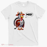 Turkey Moo Cow Funny Thanksgiving T-Shirt thumb 0