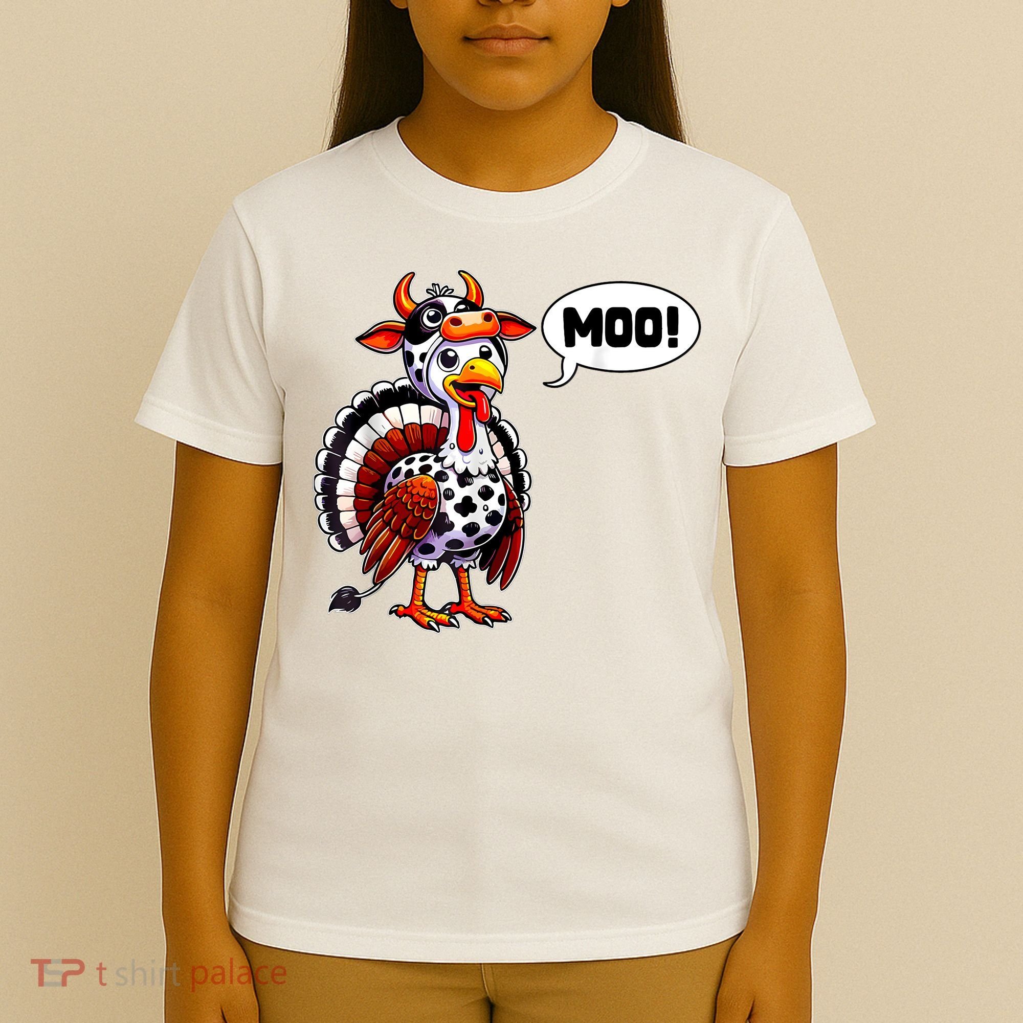 Turkey Moo Cow Funny Thanksgiving T-Shirt