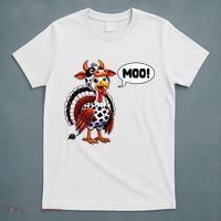 Turkey Moo Cow Funny Thanksgiving T-Shirt thumb 5