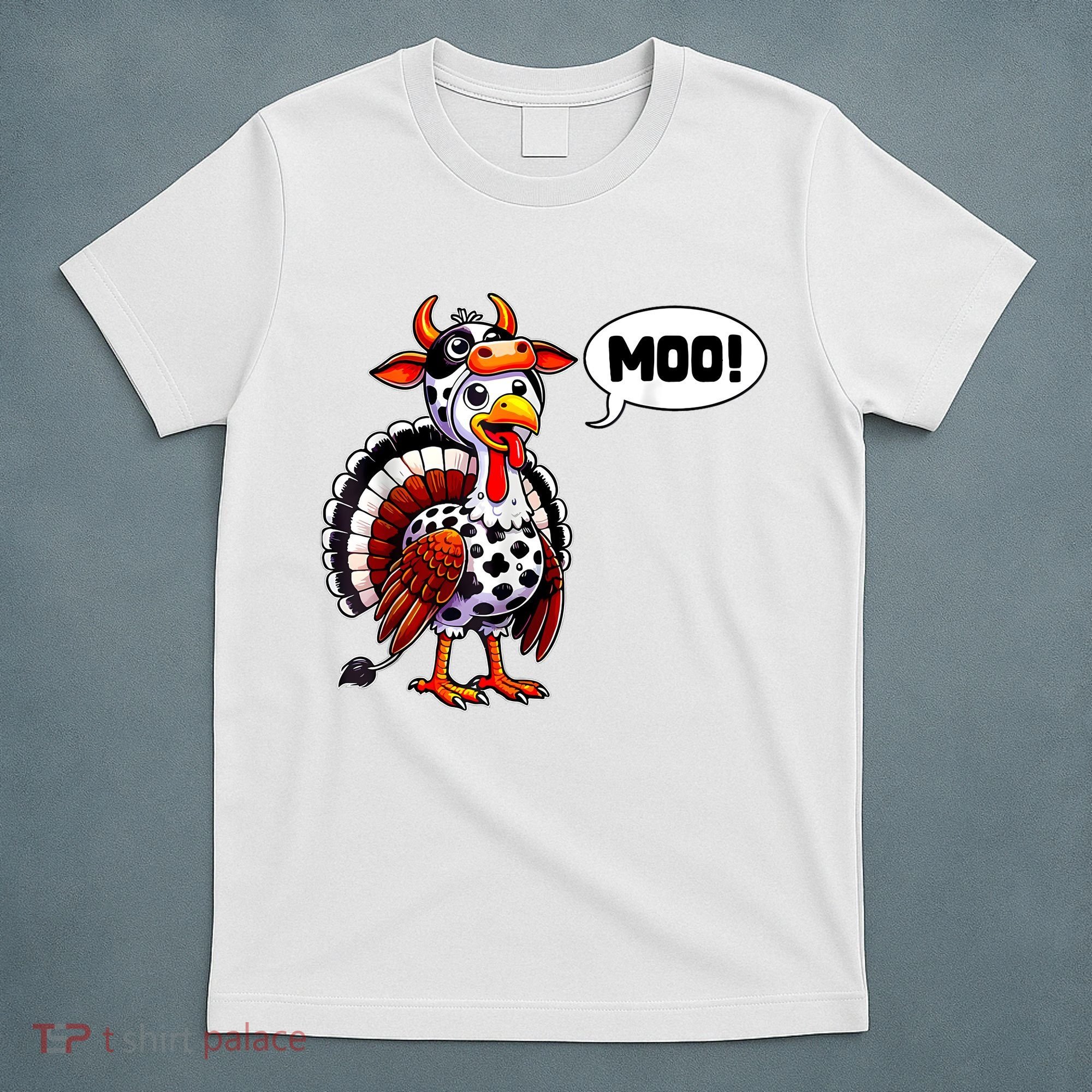 Turkey Moo Cow Funny Thanksgiving T-Shirt