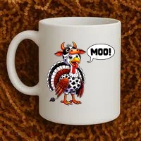 Turkey Moo Cow Funny Thanksgiving Coffee Mug thumb 2