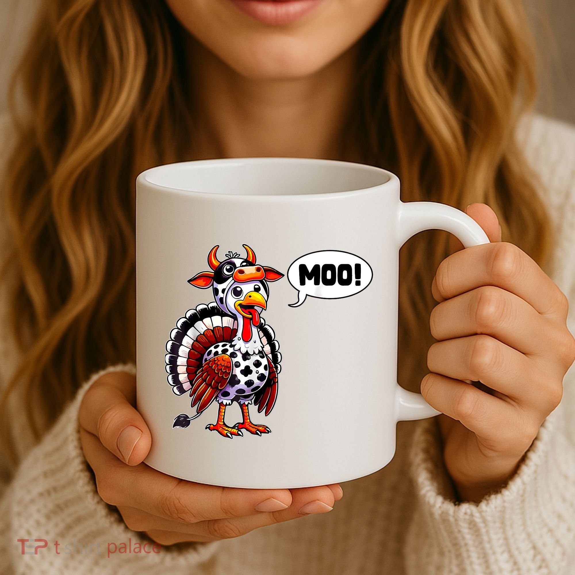 Turkey Moo Cow Funny Thanksgiving Coffee Mug