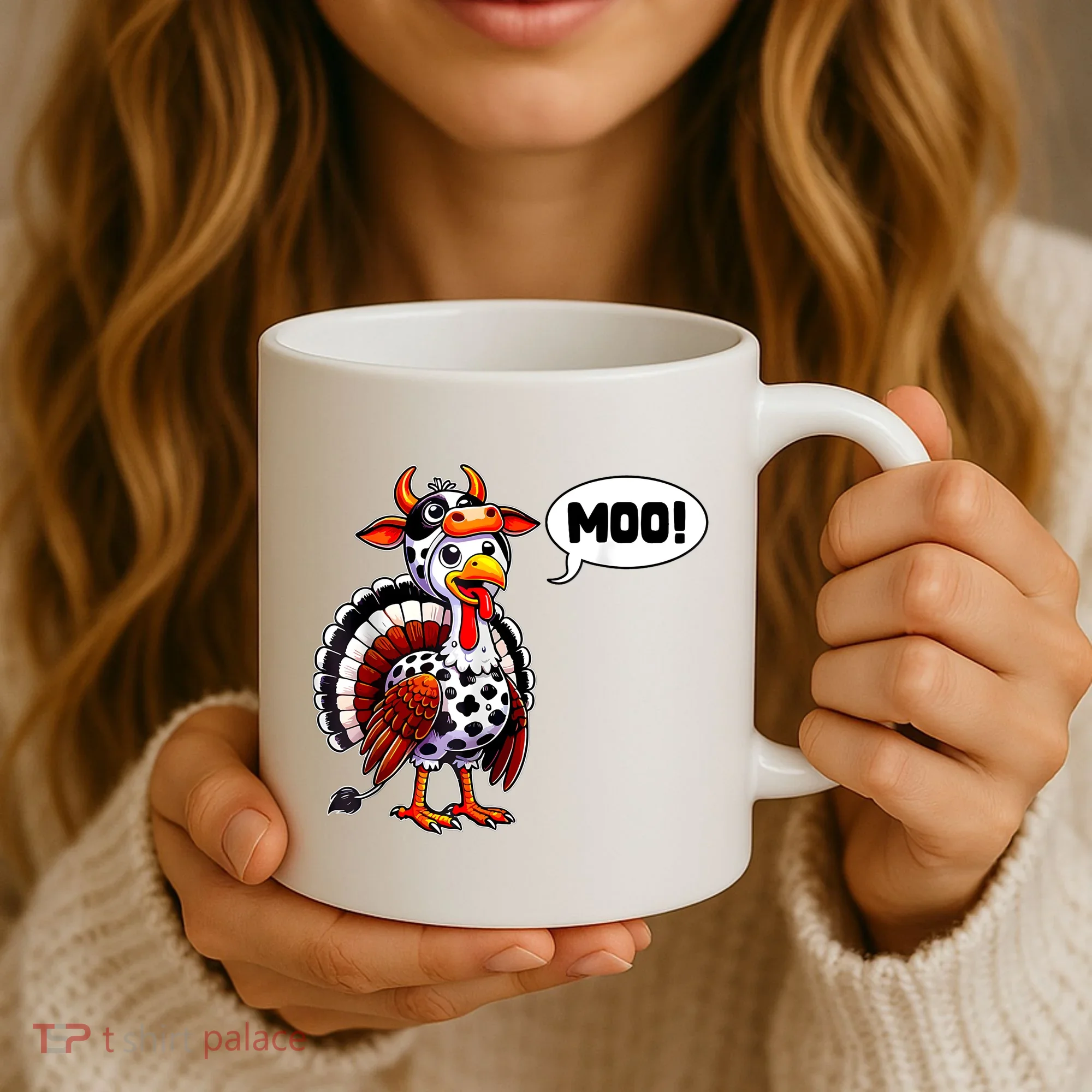 Turkey Moo Cow Funny Thanksgiving Coffee Mug
