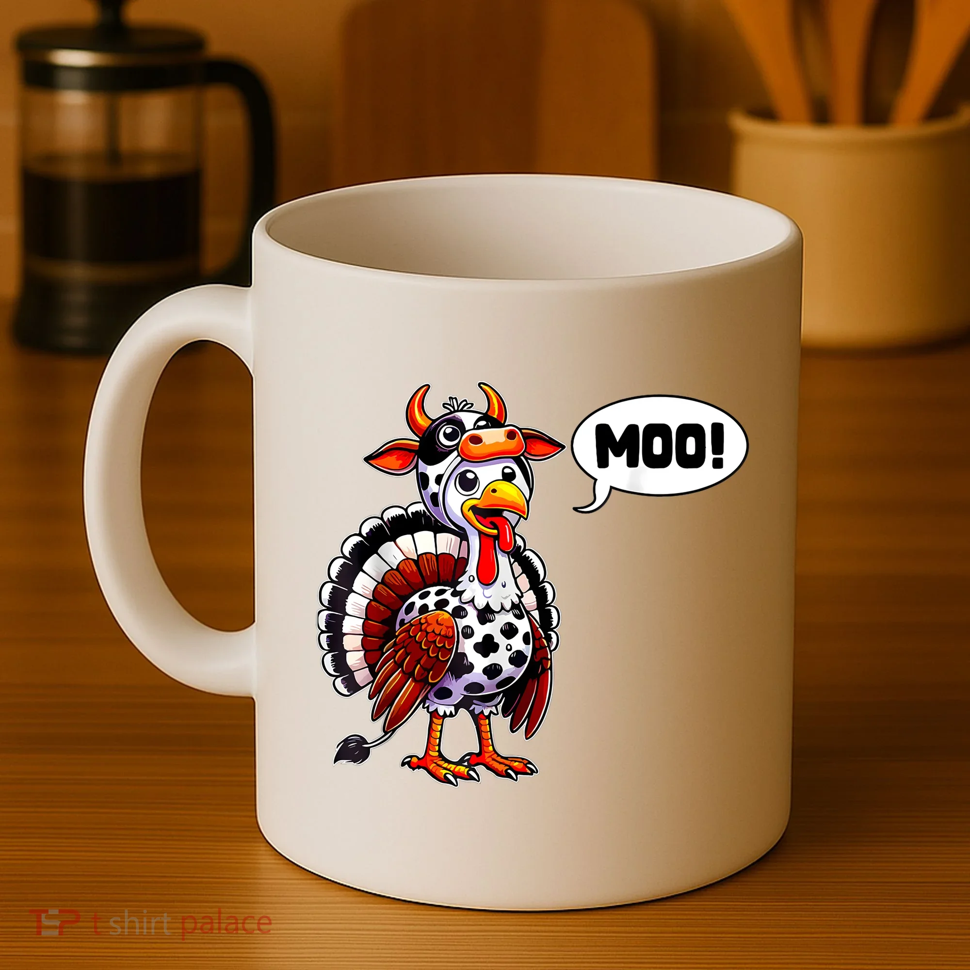 Turkey Moo Cow Funny Thanksgiving Coffee Mug