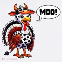 Turkey Moo Cow Funny Thanksgiving Women's Hoodie thumb 2