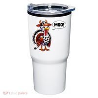 Turkey Moo Cow Funny Thanksgiving Tumbler thumb 0