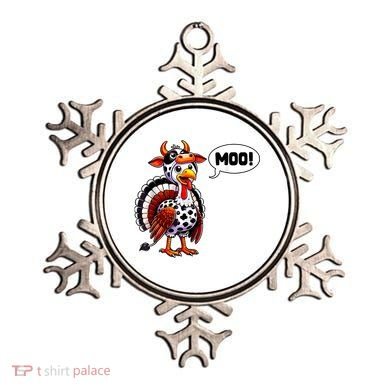 Turkey Moo Cow Funny Thanksgiving Ornament