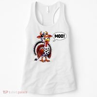 Turkey Moo Cow Funny Thanksgiving Women's Tank Top thumb 0