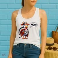 Turkey Moo Cow Funny Thanksgiving Women's Tank Top thumb 2