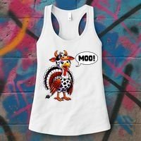 Turkey Moo Cow Funny Thanksgiving Women's Tank Top thumb 3