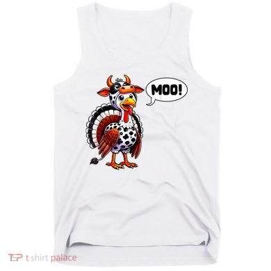 Turkey Moo Cow Funny Thanksgiving Tank Top