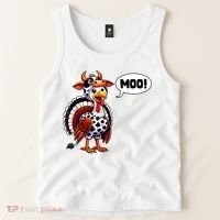 Turkey Moo Cow Funny Thanksgiving Tank Top thumb 2