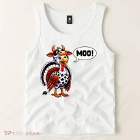 Turkey Moo Cow Funny Thanksgiving Tank Top thumb 2