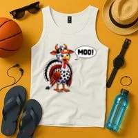 Turkey Moo Cow Funny Thanksgiving Tank Top thumb 4