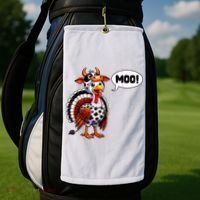 Turkey Moo Cow Funny Thanksgiving Golf Towel thumb 2