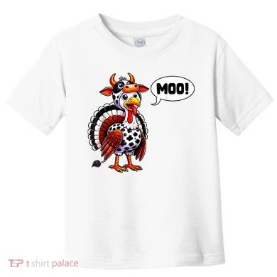 Turkey Moo Cow Funny Thanksgiving Toddler T-Shirt