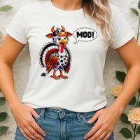 Turkey Moo Cow Funny Thanksgiving Women's T-Shirt thumb 2