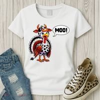 Turkey Moo Cow Funny Thanksgiving Women's T-Shirt thumb 3