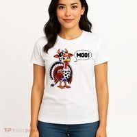 Turkey Moo Cow Funny Thanksgiving Women's T-Shirt thumb 4