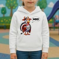 Turkey Moo Cow Funny Thanksgiving Kids Hoodie thumb 3