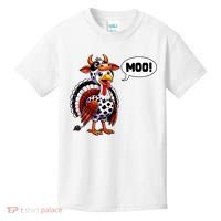 Turkey Moo Cow Funny Thanksgiving Kids T-Shirt thumb 0